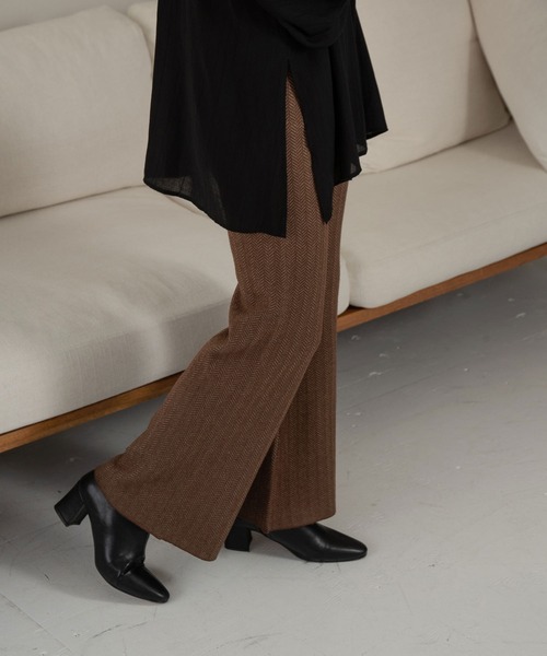Amiur（エミレ）の「herringbone knit pants（その他パンツ・レディース・ブラック/ブラウン・FREE）」の9枚目の写真