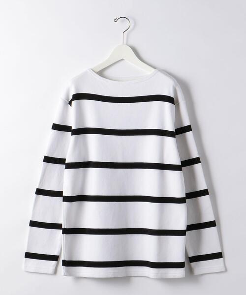 green label relaxing(グリーンレーベルリラクシング)の「<MAISON CORNICHON(メゾン コルニション)>ボートネック ボーダー カットソー(Tシャツ/カットソー・メンズ・ブラック/ホワイト・2/3/4)」の1枚目の写真
