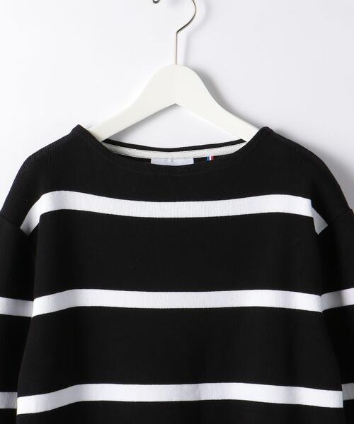 green label relaxing(グリーンレーベルリラクシング)の「<MAISON CORNICHON(メゾン コルニション)>ボートネック ボーダー カットソー(Tシャツ/カットソー・メンズ・ブラック/ホワイト・2/3/4)」の4枚目の写真