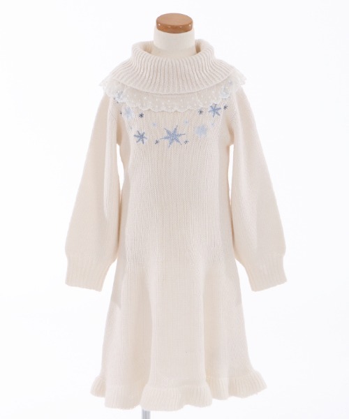 axes femme（アクシーズファム）の「雪の結晶柄刺繍ニットワンピース 