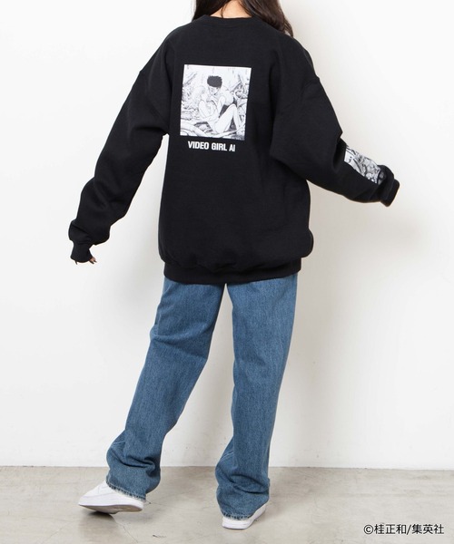 WEGO(ウィゴー)の「∴WEGO/桂正和コラボクルースウェット(スウェット・レディース・ブラック/ベージュ/パープル/サックスブルー/グリーン・MEDIUM/LARGE)」の10枚目の写真