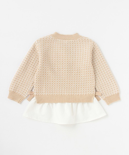 petit main(プティマイン)の「【リンク】ニットドッキングチュニック(チュニック・キッズ・ブラック/アイボリー・110cm/120cm/90cm/100cm/130cm/80cm)」の3枚目の写真