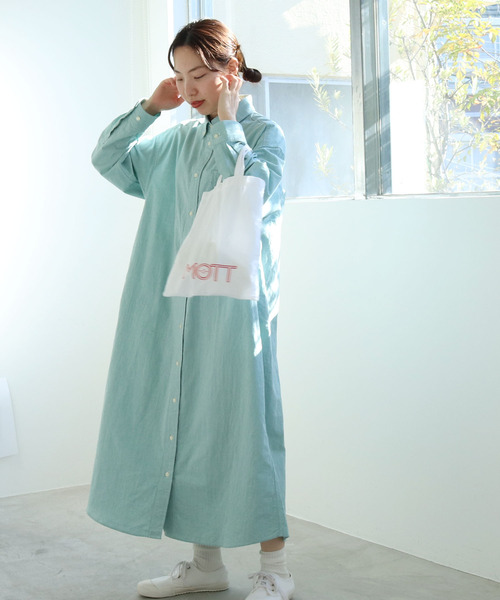 PAR ICI(パーリッシィ)の「【WEB別注】オックス/ストライプ ボタンダウンばさっとシャツワンピース(シャツワンピース・レディース・レッド/グリーン/グリーン系その他・FREE)」の16枚目の写真