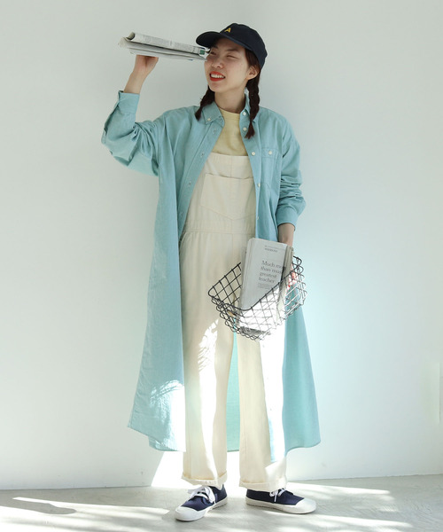 PAR ICI(パーリッシィ)の「【WEB別注】オックス/ストライプ ボタンダウンばさっとシャツワンピース(シャツワンピース・レディース・レッド/グリーン/グリーン系その他・FREE)」の19枚目の写真