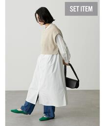 AMERICAN HOLIC | SET ニットベスト+シャツワンピース(シャツワンピース)