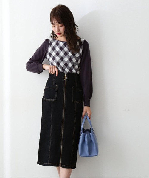 PROPORTION BODY DRESSING（プロポーションボディドレッシング）の「ギンガムジャガードニット / 1212170203（ニット/セーター・レディース・ピンク/ダークグレー/ブルー・FREE）」の9枚目の写真