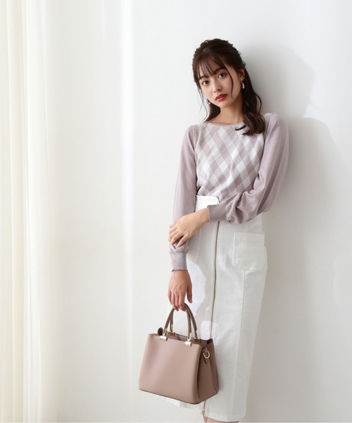 PROPORTION BODY DRESSING（プロポーションボディドレッシング）の「ギンガムジャガードニット / 1212170203（ニット/セーター・レディース・ピンク/ダークグレー/ブルー・FREE）」の14枚目の写真