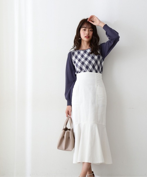 PROPORTION BODY DRESSING（プロポーションボディドレッシング）の「ギンガムジャガードニット / 1212170203（ニット/セーター・レディース・ピンク/ダークグレー/ブルー・FREE）」の12枚目の写真