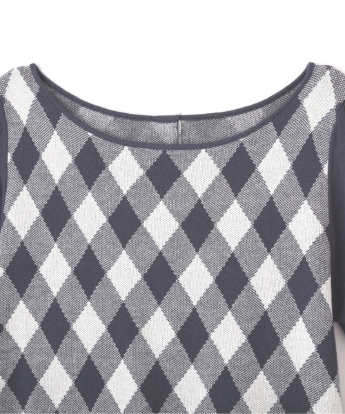 PROPORTION BODY DRESSING（プロポーションボディドレッシング）の「ギンガムジャガードニット / 1212170203（ニット/セーター・レディース・ピンク/ダークグレー/ブルー・FREE）」の4枚目の写真