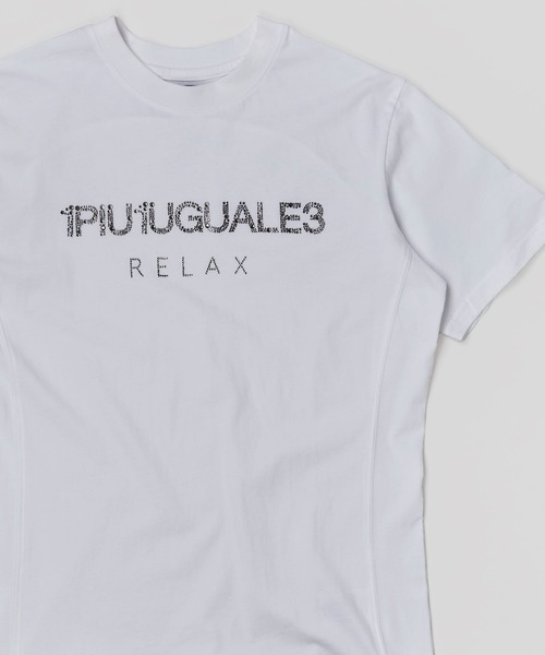 1piu1uguale3 RELAX（ウノピュウノウグァーレトレリラックス）の「【1PIU1UGUALE3 RELAX】 LOGO T-SHIRTS / GRFFITI BACK PRINT / CAMO / RANDOM RHINESTONE（Tシャツ/カットソー・メンズ・ホワイト系1/ホワイト系2/ホワイト系3/ホワイト系4/ホワイト系5/ブラック系1/ブラック系2/ブラック系3/ブラック系4/ブラック系5・SMALL/MEDIUM/LARGE/X-LARGE）」の5枚目の写真
