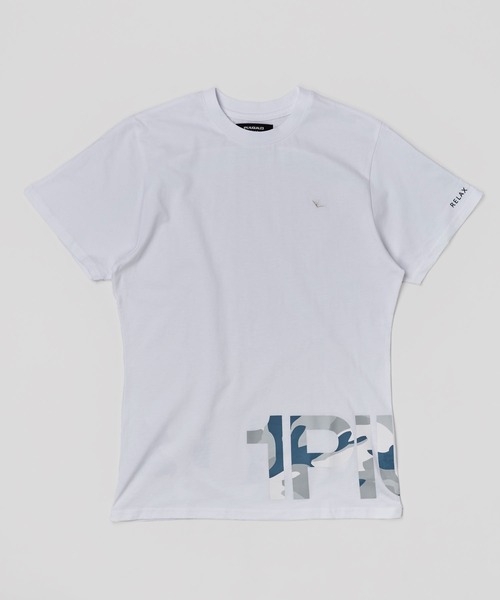 1piu1uguale3 RELAX（ウノピュウノウグァーレトレリラックス）の「【1PIU1UGUALE3 RELAX】 LOGO T-SHIRTS / GRFFITI BACK PRINT / CAMO / RANDOM RHINESTONE（Tシャツ/カットソー・メンズ・ホワイト系1/ホワイト系2/ホワイト系3/ホワイト系4/ホワイト系5/ブラック系1/ブラック系2/ブラック系3/ブラック系4/ブラック系5・SMALL/MEDIUM/LARGE/X-LARGE）」の15枚目の写真
