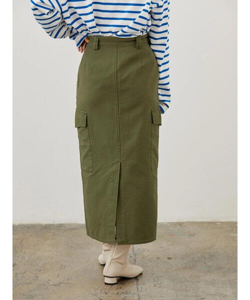 AMERICAN HOLIC(アメリカンホリック)の「スラブアウトポケットスカート(スカート・レディース・カーキ・S/L/M)」の5枚目の写真