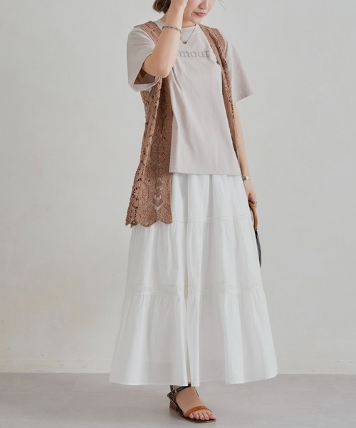 Chez toi（シェトワ）の「カギ針ロングジレ（カーディガン/ボレロ・レディース・ブラウン/グリーン/アイボリー・FREE）」の12枚目の写真