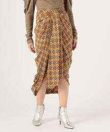 ISABEL MARANT CANDICE シルク プリントアシンメトリックスカート