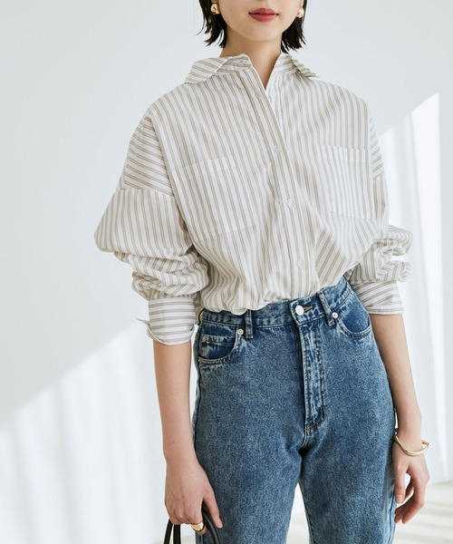 vis-`a-vis（ビサビ）の「【WEB限定】オーバーサイズストライプシャツ