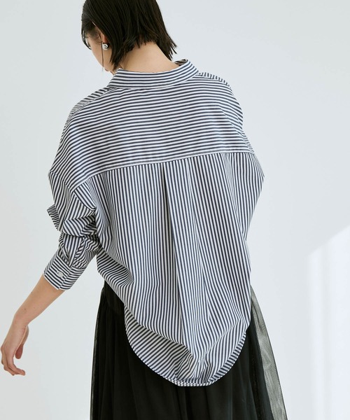 vis-`a-vis（ビサビ）の「【WEB限定】オーバーサイズストライプシャツ