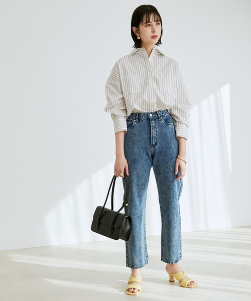 vis-`a-vis(ビサビ)の「【WEB限定】オーバーサイズストライプシャツ(シャツ/ブラウス・レディース・ネイビー/キナリ/ホワイト・M)」の17枚目の写真