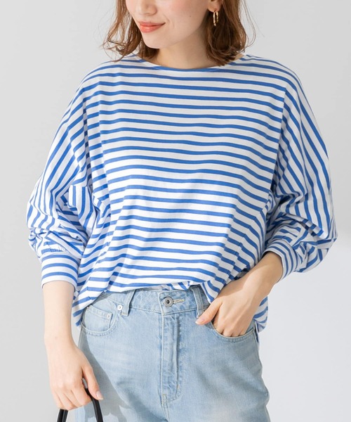 URBAN RESEARCH Sonny Label（アーバンリサーチサニーレーベル）の「ボーダードルマンプルオーバー（Tシャツ/カットソー・レディース・ブラック/ベージュ/ブルー/グリーン・FREE）」の4枚目の写真