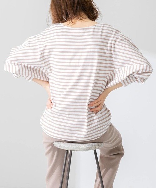 URBAN RESEARCH Sonny Label（アーバンリサーチサニーレーベル）の「ボーダードルマンプルオーバー（Tシャツ/カットソー・レディース・ブラック/ベージュ/ブルー/グリーン・FREE）」の8枚目の写真