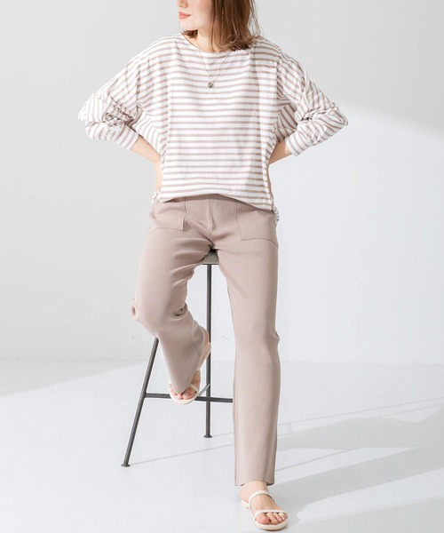 URBAN RESEARCH Sonny Label（アーバンリサーチサニーレーベル）の「ボーダードルマンプルオーバー（Tシャツ/カットソー・レディース・ブラック/ベージュ/ブルー/グリーン・FREE）」の9枚目の写真