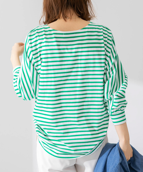 URBAN RESEARCH Sonny Label（アーバンリサーチサニーレーベル）の「ボーダードルマンプルオーバー（Tシャツ/カットソー・レディース・ブラック/ベージュ/ブルー/グリーン・FREE）」の12枚目の写真