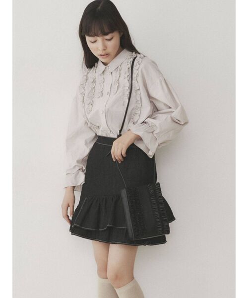 merry jenny(メリージェニー)の「フリルスクエアショルダーbag(ショルダーバッグ・レディース・ブラック/アイボリー・FREE)」の10枚目の写真