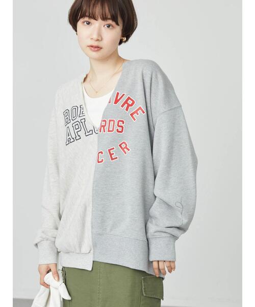 AMERICAN HOLIC（アメリカンホリック）の「切り替えVネックロゴ裏毛プルオーバー（スウェット・レディース・マルチ/ホワイト系その他・FREE）」の5枚目の写真