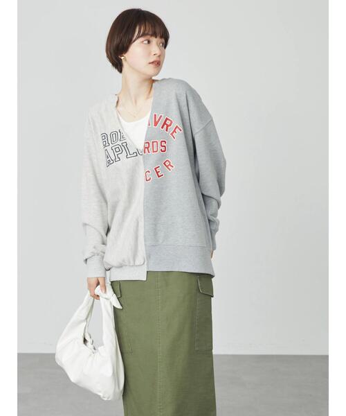 AMERICAN HOLIC（アメリカンホリック）の「切り替えVネックロゴ裏毛プルオーバー（スウェット・レディース・マルチ/ホワイト系その他・FREE）」の7枚目の写真