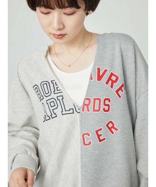 AMERICAN HOLIC（アメリカンホリック）の「切り替えVネックロゴ裏毛プルオーバー（スウェット・レディース・マルチ/ホワイト系その他・FREE）」の11枚目の写真