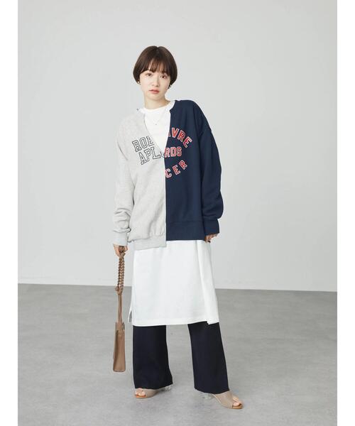 AMERICAN HOLIC（アメリカンホリック）の「切り替えVネックロゴ裏毛プルオーバー（スウェット・レディース・マルチ/ホワイト系その他・FREE）」の18枚目の写真