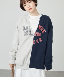 AMERICAN HOLIC | 切り替えVネックロゴ裏毛プルオーバー(スウェット)