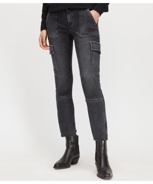 ALLSAINTS(オールセインツ)の「DURAN MID-RISE SKINNY CARGO JEANS | DURAN ミッドライズ スキニー カーゴ ジーンズ(デニムパンツ・レディース・ブラック・25/26/27/24)」の8枚目の写真