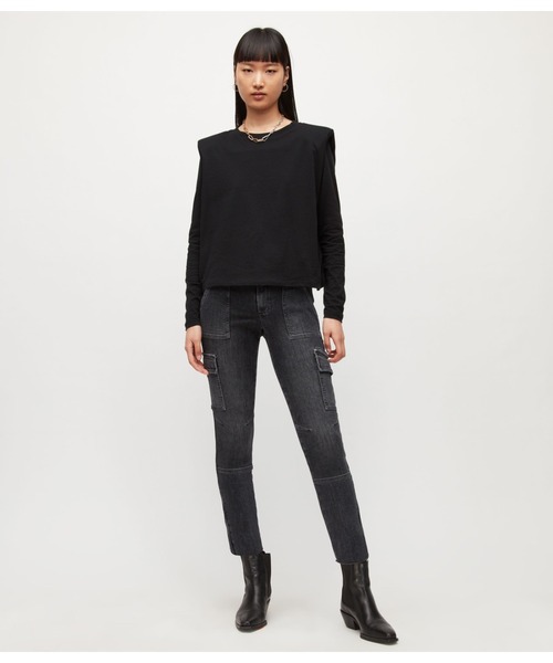 ALLSAINTS(オールセインツ)の「DURAN MID-RISE SKINNY CARGO JEANS | DURAN ミッドライズ スキニー カーゴ ジーンズ(デニムパンツ・レディース・ブラック・25/26/27/24)」の9枚目の写真