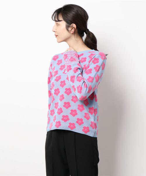 moyan ecri（モヤン エクリ）の「<moyan ecri>ヘンリーネック袖スリット花柄プルオーバー【SAKURA SERIES】（ニット/セーター・レディース・グリーン/アクア・FREE）」の14枚目の写真