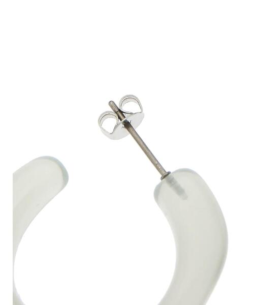 CRAFT STANDARD BOUTIQUE（クラフトスタンダードブティック）の「マーブルニュアンスフープピアス　＊（ピアス（両耳用）・レディース・ホワイト/グレー・FREE）」の6枚目の写真