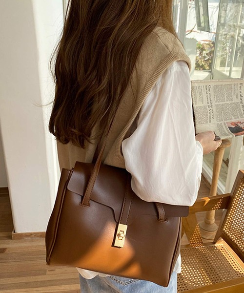 shopnikoniko(ショップニコニコ)の「合成皮革スクエアトートバッグ(トートバッグ・レディース・ブラック/ブラウン・フリー)」の18枚目の写真