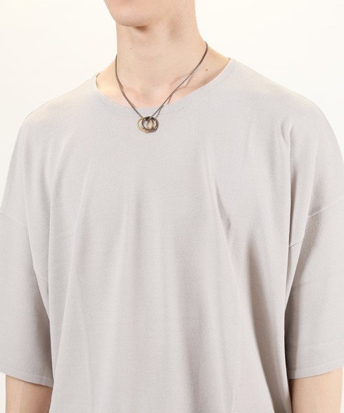 TopIsm(トップイズム)の「ワイドシルエット 接触冷感クルーネックサマーニット(ニット/セーター・メンズ・ライトグレー/ライトブルー/ブラック/ベージュ/アイボリー/ライトピンク・M/L)」の13枚目の写真