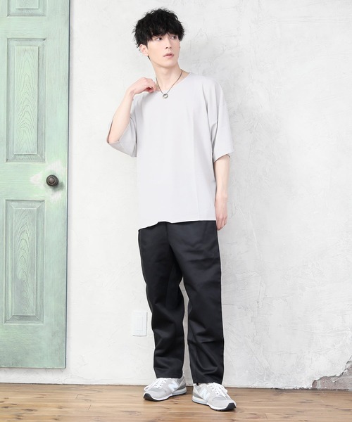 TopIsm(トップイズム)の「ワイドシルエット 接触冷感クルーネックサマーニット(ニット/セーター・メンズ・ライトグレー/ライトブルー/ブラック/ベージュ/アイボリー/ライトピンク・M/L)」の7枚目の写真