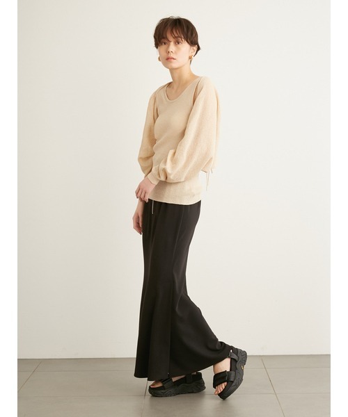 emmi atelier バッグデザインカーディガン アイボリー emmi（エミ）の「【emmi atelier】2wayリブニットロング