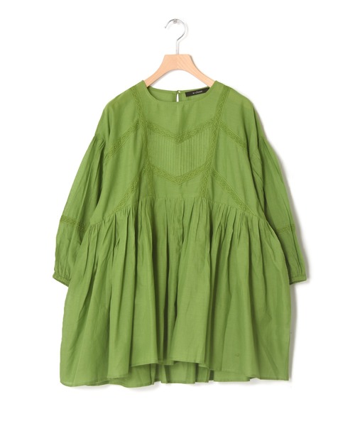 MACHATT/マチャット ブラウス　ギャザー　フリル グリーン　緑 MACHATT/マチャット ブラウス ギャザー フリル グリーン 緑の通販はau