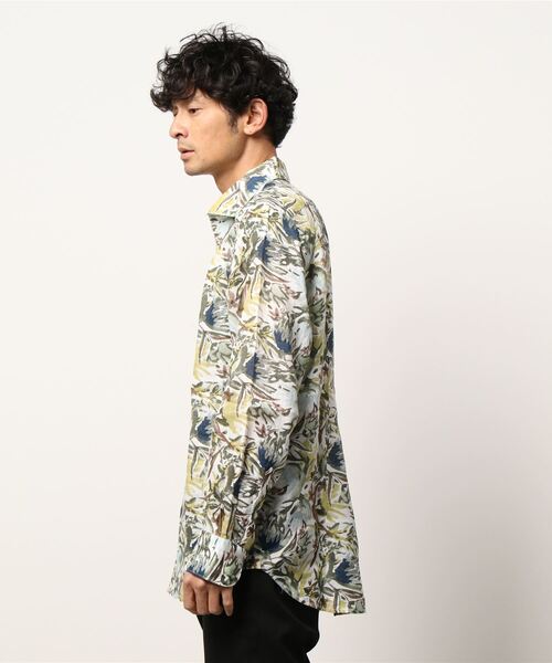 PAZZO(パッゾ)の「【PAZZO】 ボタニカルプリント リネン シャツ(シャツ/ブラウス・メンズ・グリーン系その他/グリーン系その他3・2/4/3)」の3枚目の写真