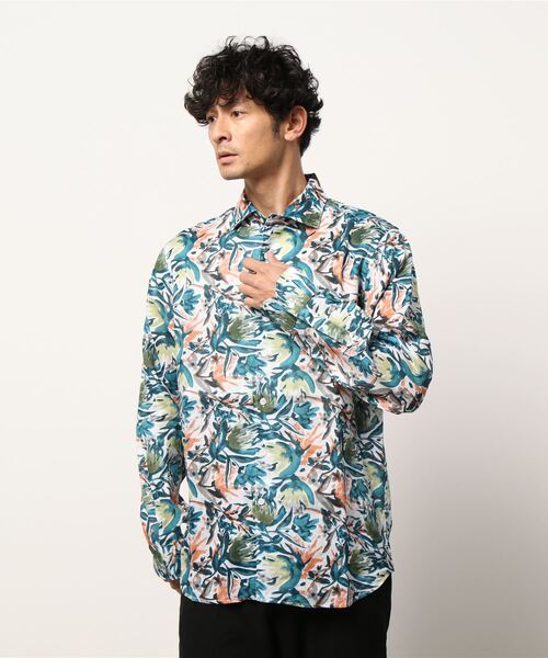PAZZO(パッゾ)の「【PAZZO】 ボタニカルプリント リネン シャツ(シャツ/ブラウス・メンズ・グリーン系その他/グリーン系その他3・2/4/3)」の9枚目の写真