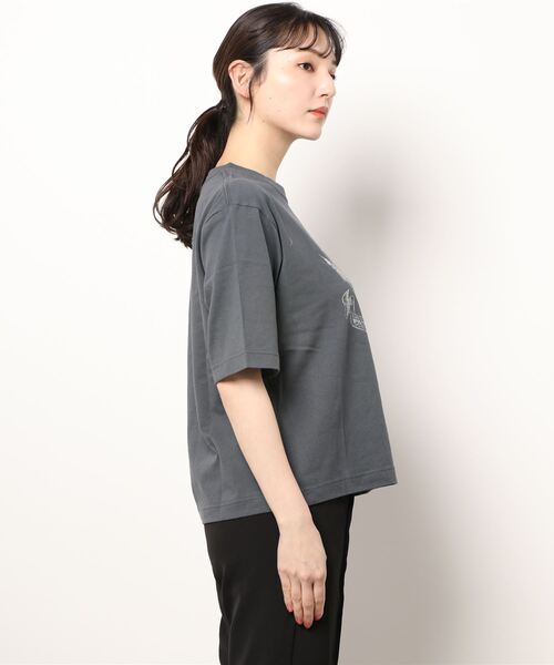 Samansa Mos2 blue(サマンサモスモスブルー)の「ロックTシャツ(Tシャツ/カットソー・レディース・オフホワイト/チャコール/キナリ・フリ-)」の10枚目の写真