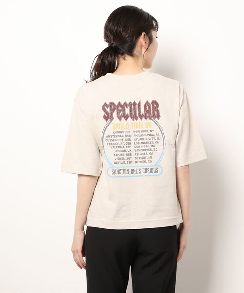 Samansa Mos2 blue(サマンサモスモスブルー)の「ロックTシャツ(Tシャツ/カットソー・レディース・オフホワイト/チャコール/キナリ・フリ-)」の12枚目の写真