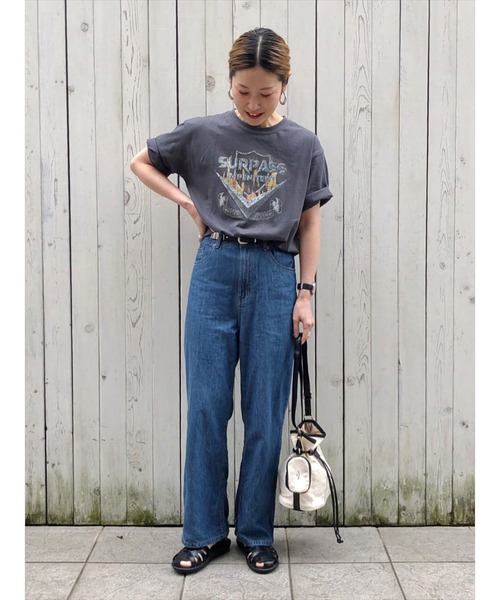 Samansa Mos2 blue(サマンサモスモスブルー)の「ロックTシャツ(Tシャツ/カットソー・レディース・オフホワイト/チャコール/キナリ・フリ-)」の8枚目の写真