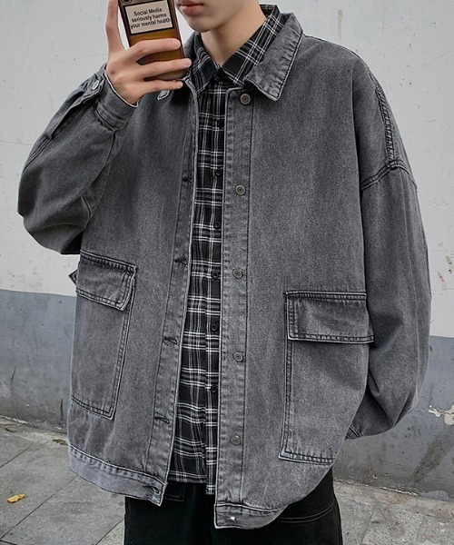 sevens（セブンズ）の「【sevens】ビッグポケットデニムジャケット（デニムジャケット・メンズ・グレー/ブルー・X-LARGE/LARGE/MEDIUM）」の5枚目の写真