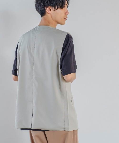 improves(インプローブス)の「ラグジュアリーメロウ ノーカラーベスト(ベスト・メンズ・グリーン/ライトグレー/ブラウン/ブラック/ブルーグレー/ベージュ・LARGE/MEDIUM)」の14枚目の写真