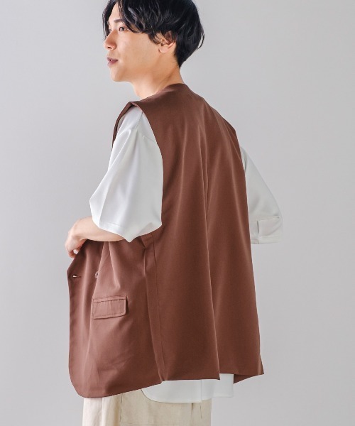 improves(インプローブス)の「ラグジュアリーメロウ ノーカラーベスト(ベスト・メンズ・グリーン/ライトグレー/ブラウン/ブラック/ブルーグレー/ベージュ・LARGE/MEDIUM)」の22枚目の写真