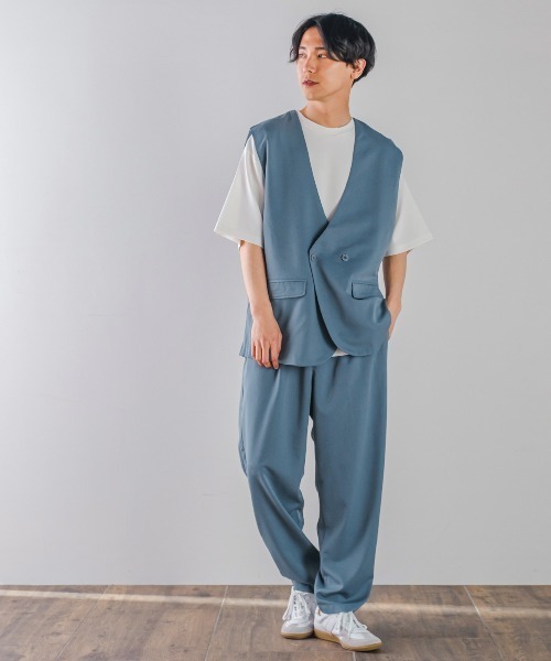 improves(インプローブス)の「ラグジュアリーメロウ ノーカラーベスト(ベスト・メンズ・グリーン/ライトグレー/ブラウン/ブラック/ブルーグレー/ベージュ・LARGE/MEDIUM)」の20枚目の写真