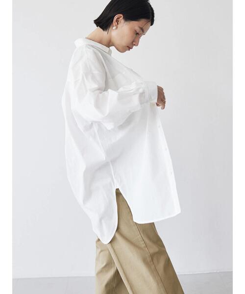 AMERICAN HOLIC（アメリカンホリック）の「Wポケットシャツチュニック（シャツ/ブラウス・レディース・ストライプ/サックスブルー/オフホワイト/ネイビー・L/M）」の18枚目の写真